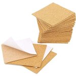 Lot de 100 dessous de verre autocollants en lige, 10 x 10 cm, carrs, en vrac