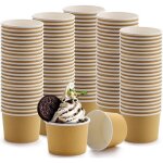 Lot de 100 gobelets en papier jetables pour crme glace - 236, 8 g - pour aliments chauds et froids ...