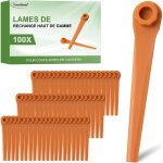 Lot de 100 lames de rechange pa6 rotorcut compatibles avec le coupe - bordures gardena, lame en plastique ...