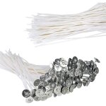 Lot de 100 mches de bougie fonctionnelles sans fume ? mche en coton pr - cir avec languettes de ...