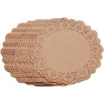 Lot de 100 napperons ronds papier dentelle �16, 5 cm, marron, usage �v�nements formels et mariages