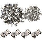 Rhg lot de 100 pinces de fixation pour fil de cl�ture clips de fil en acier inoxydable clips de c�ble ...