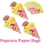 Lot de 100 sacs en papier triangulaires pour pop - corn, rangement de bonbons, pointes effiles, bote ...