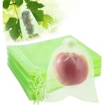 Lot de 100 sacs de protection pour fruits avec cordon de serrage, sachets en organza vert 15 x 20 cm ...