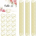 Lot de 100 supports de cartes de table en forme de c?ur dor�s pour mariages, anniversaires