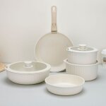 Lot de 11 cuisine avec poignées détachables, empilables antiadhésive granit sets de poêles et casseroles ... Lot de 11 cuisine avec poignées détachables, empilables antiadhésive granit sets de poêles et casseroles ...