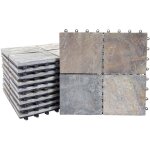 Lot de 11 dalles de terrasse modernes 30 x 30 cm design ext�rieur facile � installer en pierre naturelle ...
