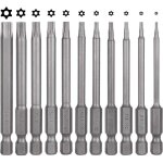 Lot de 11 embouts de tournevis torx - 75 mm - en acier s2 - magn�tique - 6 pans - t6 t7 t8 t9 t10 t15 ...