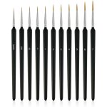 Lot de 11 pinceaux de contour  poils doux, kits de pinceaux de peinture de dtail miniatures, pinceaux ...