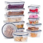 Lot de 12 botes hermtiques pour aliments de cuisine avec couvercle