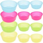 Lot de 12 bols en plastique pour céréales, collations, pour enfants et tout - petits Lot de 12 bols en plastique pour céréales, collations, pour enfants et tout - petits