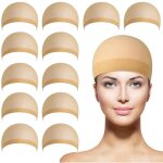 Lot de 12 bonnets de perruque en nylon pour perruques lace front, couleur chair marron, bonnets pour ...