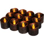 Lot de 12 bougies chauffe - plat led sans flamme � piles ? lumi�re jaune vacillante de style vintage ...