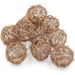 Lot de 12 boules en rotin naturel � suspendre pour d�coration de f�te de mariage - 8 cm