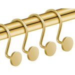 Lot de 12 crochets de rideau de douche dor�s, anneaux de rideau de douche antirouille pour salle de bain, ...