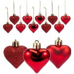Lot de 12 d�corations artisanales suspendues en forme de c?ur pour la saint - valentin
