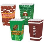 Lot de 12 dcorations de hayon de football, seaux  popcorn jetables en papier, bols de service de chips, ...