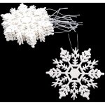 Lot de 12 - d�corations � suspendre avec flocon de neige de 10 cm (4 ) - d�corations de no�l (blanc)