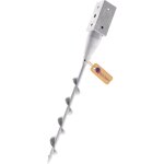 Lot de 12 douille de sol � visser galvanis� � chaud 71 x 71 x 650 mm ? piquet rond support poteau bois ...