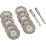 Lot de 12 mini - disques  trononner perfors 25 mm, diamant, disques  dcouper, tiges ann arbor - ...