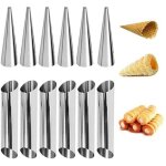 Lot de 12 moules � cannoli antiadh�sifs en acier inoxydable ? pour cornets de cr�me ? ustensiles de p�tisserie ...