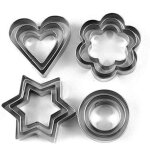 Lot de 12 moules ronds en acier inoxydable, biscuits en forme d'�toile et d'�toile pour cuisine, p�tisserie, ...