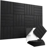 Lot de 12 panneaux acoustiques autocollants ? panneaux muraux insonorisants haute densit� 30 x 30 cm ...