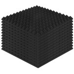 Lot de 12 panneaux de mousse acoustique pyramidale - 30x30x2, 5 cm - mousse insonorisante ignifuge pour ...