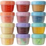 Lot de 12 petits pots de conservation 77ml, pot plastique avec couvercle herm�tique r�utilisable, pour ...