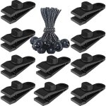 Lot de 12 pinces de b�che ? clips en nylon haute r�sistance ? tendeur �lastique pour fixation ? id�al ...