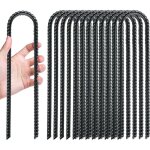 Lot de 12 piquets d'armature pour jardin au sol, 30 cm, crochets en u en acier galvanis� antirouille, ...