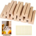 Lot de 12 porte - cartes en bois 10�3�2cm - espacement de 3mm - blocs stables pour cartes postales, menu ...