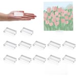 Lot de 12 porte - cartes de table acrylique transparents pour menus, photos, mariage