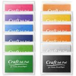 Lot de 12 tampons encreurs g�ants multicolores - id�aux pour loisirs cr�atifs, artisanat enfants et activit�s ...