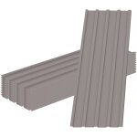 Lot de 12 t�les de bardage en acier galvanis�  atlanta  - 129 x 42 cm - taupe