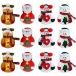 Lot de 12 ustensiles de cuisine de nol, sacs, couteaux, fourchettes, trousse, pre nol, bonhomme de ...