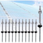 Lot de 12 vis de fixation panneau solaire, m10 x 200 mm vis d'assemblage double filetage, boulon de rglables ...