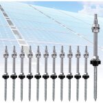 Lot de 12 vis de fixation panneau solaire, m10 x 200 mm vis d'assemblage double filetage, boulon de r�glables ...