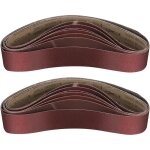 Lot de 14 bandes abrasives 50 x 686 mm - grain 120 / 240 / 320 / 400 / 600 / 800 / 1000 - papier abrasif ...