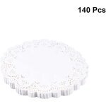 Lot de 140 napperons ronds en papier dentelle de 14cm pour g�teau, dessert, biscuit, friandises, napperons, ...