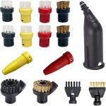 Lot de 15 accessoires pour nettoyeur vapeur karcher easyfix sc1 sc2 sc3 sc4 sc5 kit de brosses rondes ...