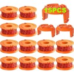 Lot de 15 bobines de fil de coupe - bordures worx (wa0010), recharges de fil de coupe de 0, 065 pouce ...