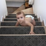 Lot de 15 tapis d'escalier antid�rapants 76 x 20 cm marchette escalier auto - adh�sifs tapis marche escalier ...