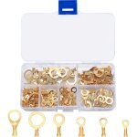 [jamais utilis�]lot de 150 cosses electrique oeillet ronde en laiton, cosses de c�ble electrique, cosse ...