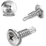 Lot de 150 vis autoperceuses  mtaux en acier inoxydable 410, 4, 2 x 13 mm,  tte fraise cruciforme, ...