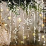 Lot de 18 décorations de noël en cristal ? décorations suspendues en acrylique, flocons de neige, glaçons, ... Lot de 18 décorations de noël en cristal ? décorations suspendues en acrylique, flocons de neige, glaçons, ...