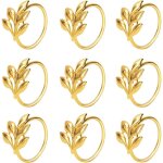 Sollbry - lot de 18 ronds de serviette en mtal dor pour serviettes de table pour ftes quotidiennes ...