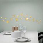 Lot de 19 dor� autocollants muraux en acrylique pour d�coration de maison et d'�v�nement