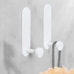 Lot de 2 8. 8x2. 2cmcrochets adh�sifs extra forts pour porte serviettes � coller sur le mur au dessus ...
