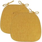 Lot de 2 (43x41x35cm) coussin / galette de chaise ?avec rubans?forme de trap�ze assise?lavable d�houssable ...